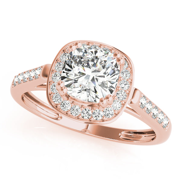 Cushion Halo Pavé Diamond Engagement Ring (1/6 ct. tw.)