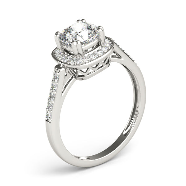 Cushion Halo Pavé Diamond Engagement Ring (1/6 ct. tw.)