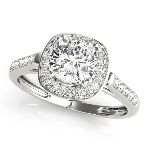 Cushion Halo Pavé Diamond Engagement Ring (1/6 ct. tw.)