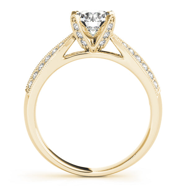 Milgrain Split Shank Pavé Diamond Engagement Ring (1/5 ct. tw.)