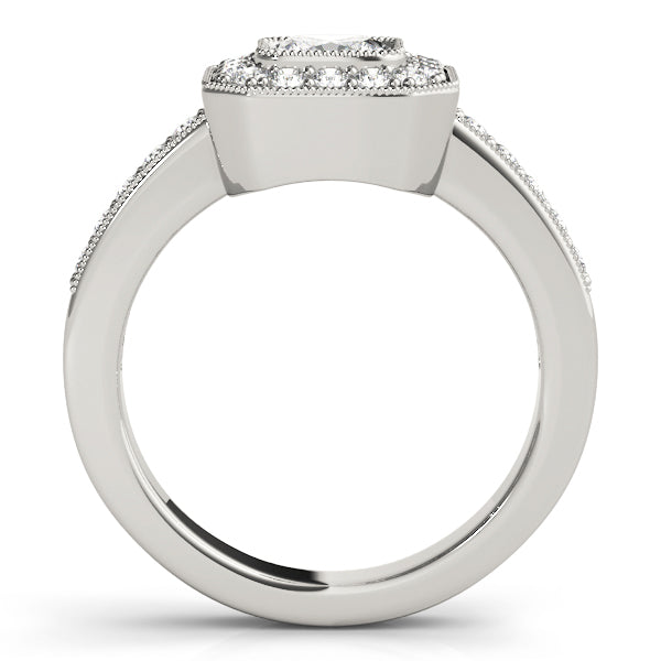 Milgrain Halo Pavé Diamond Engagement Ring (1/4 ct. tw.)