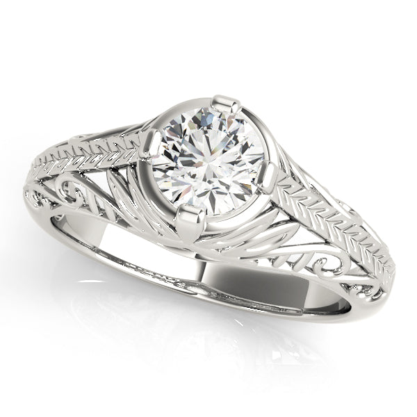 Vintage Engraved Engagement Ring
