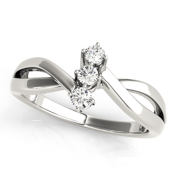 Twist Three-Stone Diamond Engagement Ring