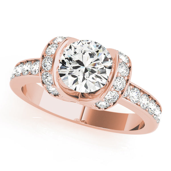 Channel-Set Pavé Diamond Engagement Ring (1/4 ct. tw.)