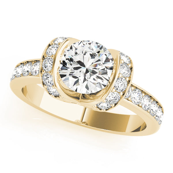 Channel-Set Pavé Diamond Engagement Ring (1/4 ct. tw.)