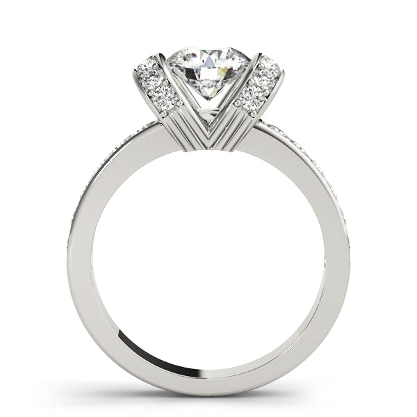 Channel-Set Pavé Diamond Engagement Ring (1/4 ct. tw.)