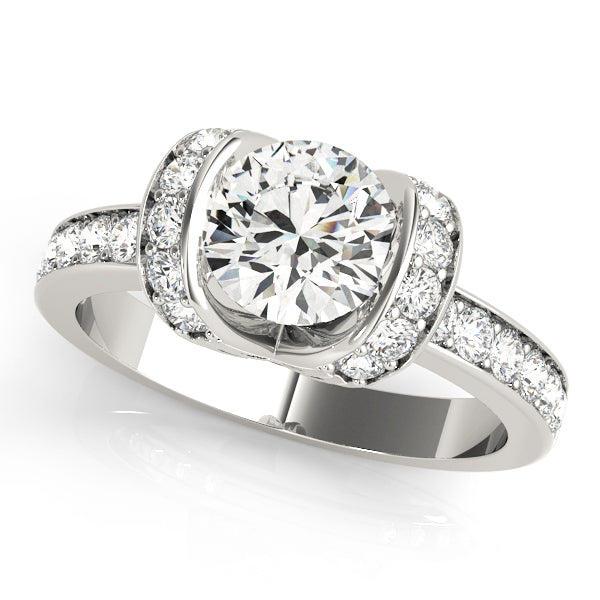 Channel-Set Pavé Diamond Engagement Ring (1/4 ct. tw.)