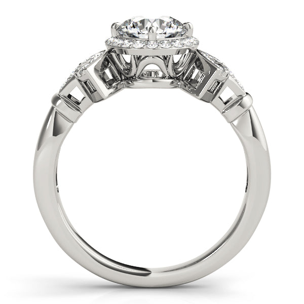 Ornate Halo and Cluster Diamond Engagement Ring (1/4 ct. tw.)
