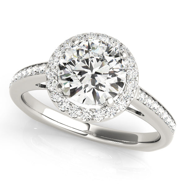 French Pavé Halo Diamond Engagement Ring (1/4 ct. tw.)