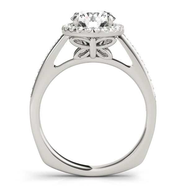 French Pavé Halo Diamond Engagement Ring (1/4 ct. tw.)