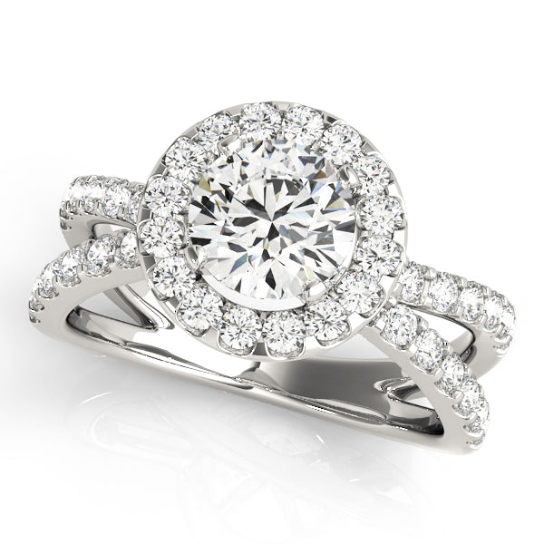 Split Shank Halo Diamond Engagement Ring (7/8 ct. tw.)