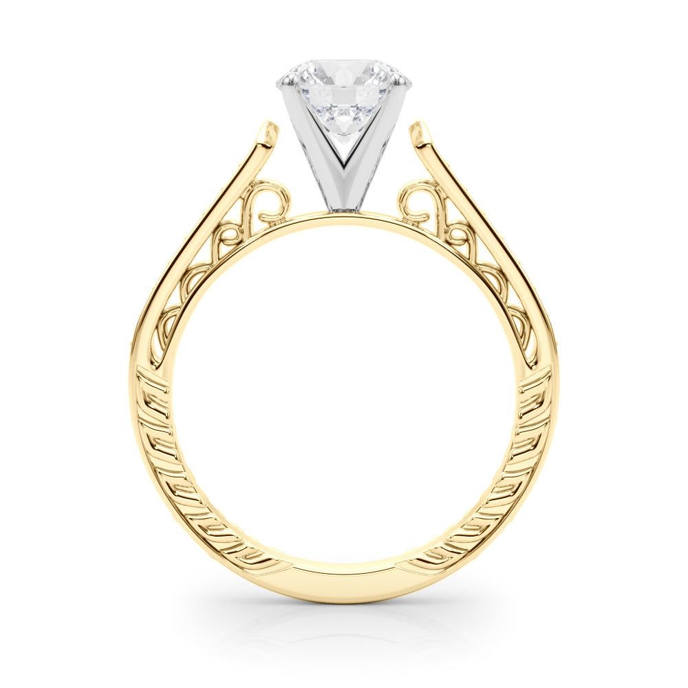 Channel-Set Engraved Diamond Engagement Ring (1/10 ct. tw.)