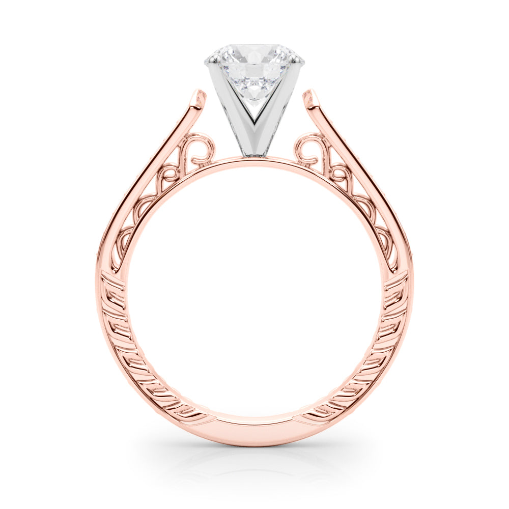 Channel-Set Engraved Diamond Engagement Ring (1/10 ct. tw.)