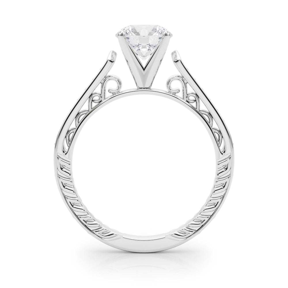 Channel-Set Engraved Diamond Engagement Ring (1/10 ct. tw.)