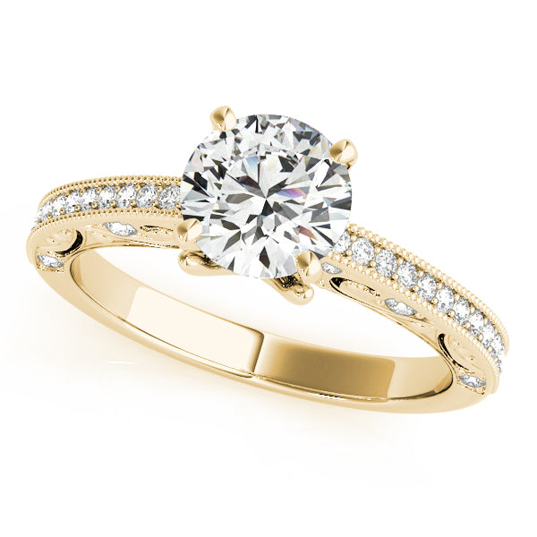Petite Pavé Milgrain Diamond Engagement Ring (1/5 ct. tw.)