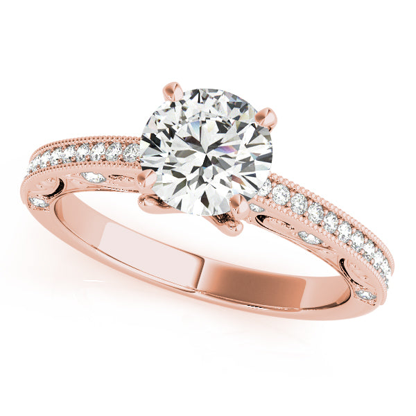 Petite Pavé Milgrain Diamond Engagement Ring (1/5 ct. tw.)