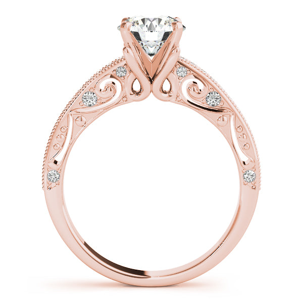 Petite Pavé Milgrain Diamond Engagement Ring (1/5 ct. tw.)