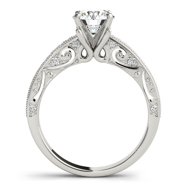 Petite Pavé Milgrain Diamond Engagement Ring (1/5 ct. tw.)