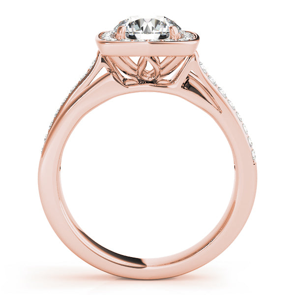 Cushion Halo Pavé Diamond Engagement Ring (1/4 ct. tw.)