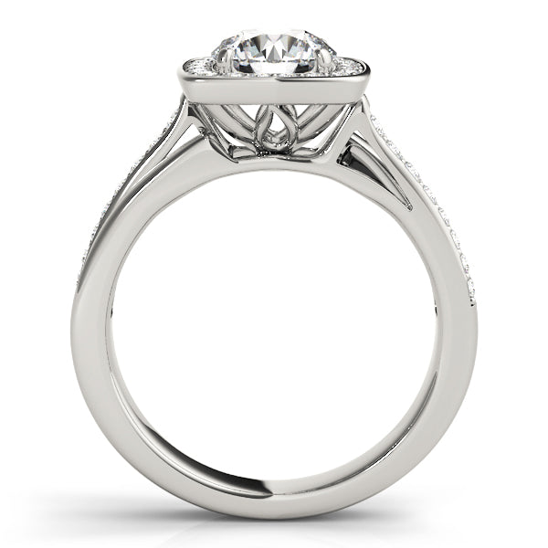 Cushion Halo Pavé Diamond Engagement Ring (1/4 ct. tw.)