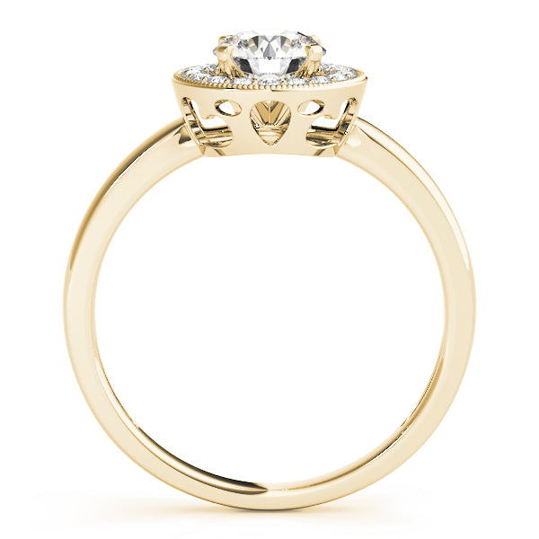 Halo Milgrain Diamond Engagement Ring