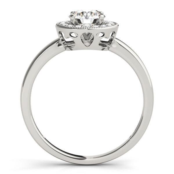 Halo Milgrain Diamond Engagement Ring