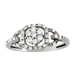 Split Shank Cluster Diamond Engagement Ring (1/6 ct. tw.)