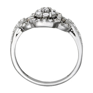 Split Shank Cluster Diamond Engagement Ring (1/6 ct. tw.)