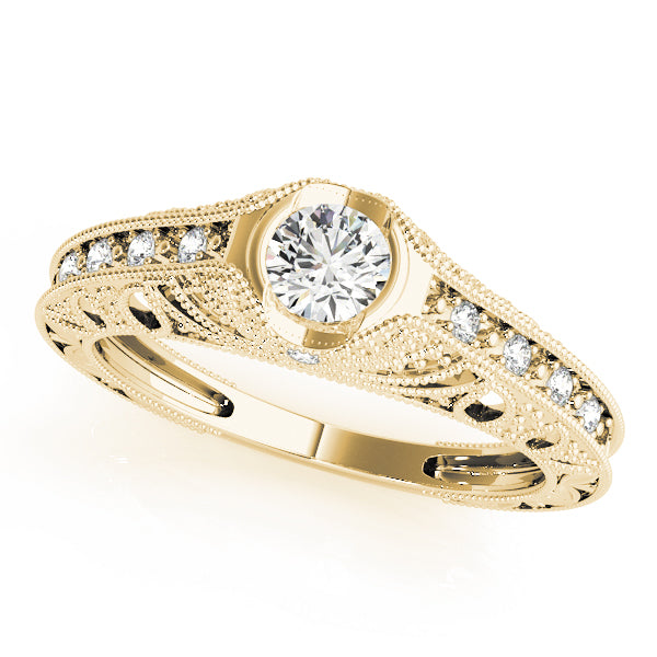 Vintage Milgrain Pavé Diamond Engagement Ring (1/10 ct. tw.)