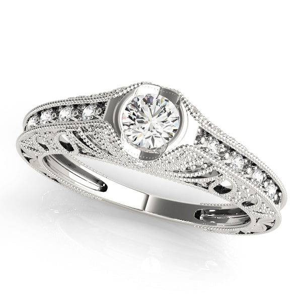 Vintage Milgrain Pavé Diamond Engagement Ring (1/10 ct. tw.)
