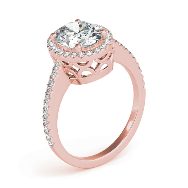 Halo Pavé Diamond Engagement Ring