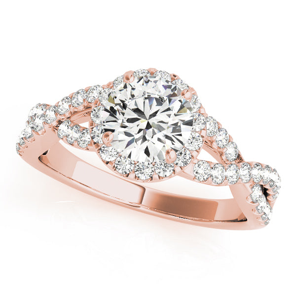 Twist Pavé Halo Diamond Engagement Ring (1/2 ct. tw.)