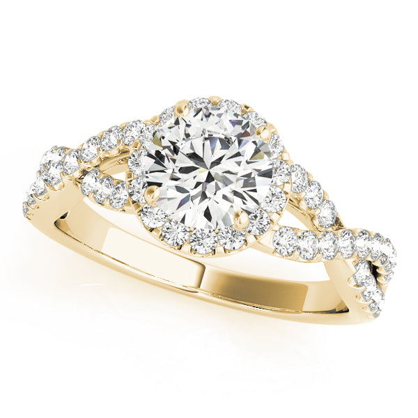 Twist Pavé Halo Diamond Engagement Ring (1/2 ct. tw.)