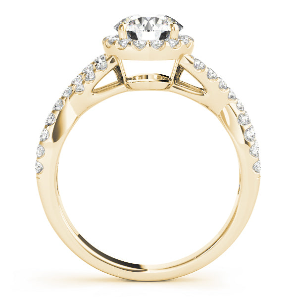 Twist Pavé Halo Diamond Engagement Ring (1/2 ct. tw.)