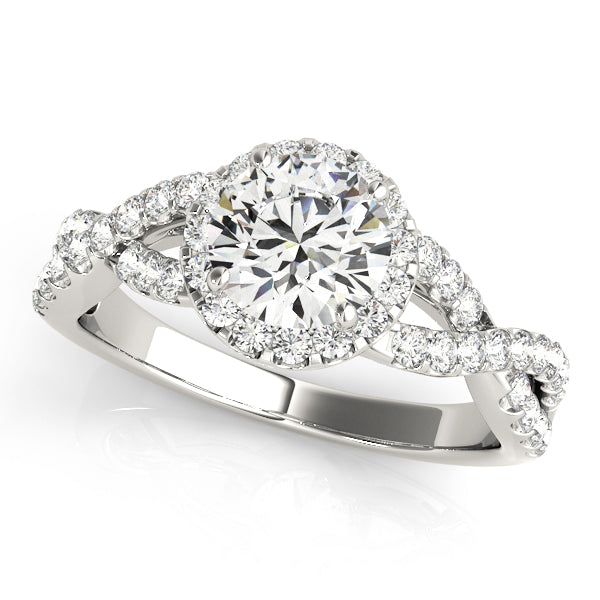 Twist Pavé Halo Diamond Engagement Ring (1/2 ct. tw.)