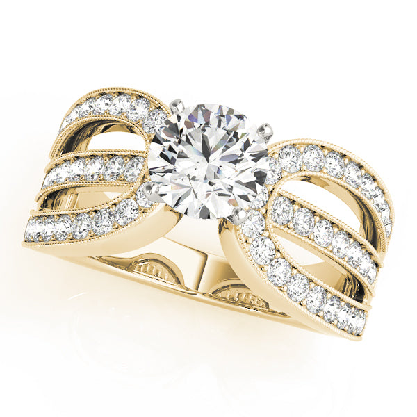 Romantic Pavé Diamond Crossover Engagement Ring (1/2 ct. tw.)