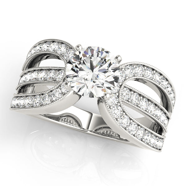 Romantic Pavé Diamond Crossover Engagement Ring (1/2 ct. tw.)
