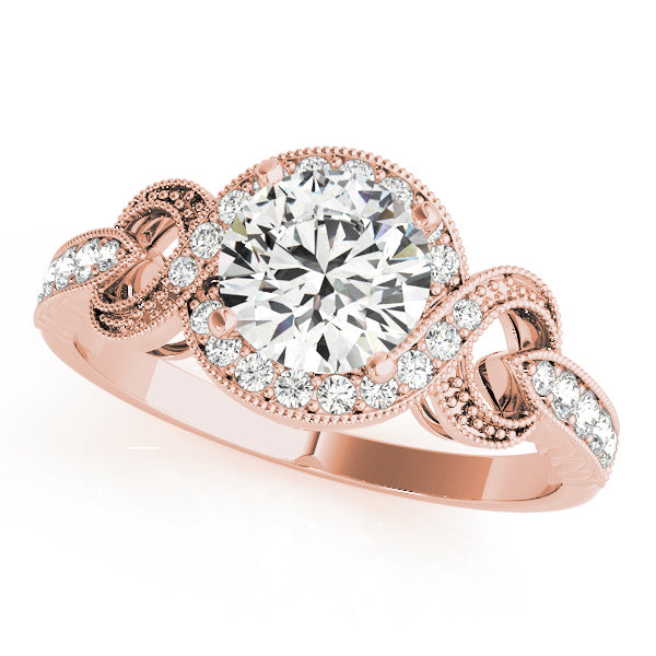 Romantic Pavé Halo Diamond Engagement Ring (1/4 ct. tw.)