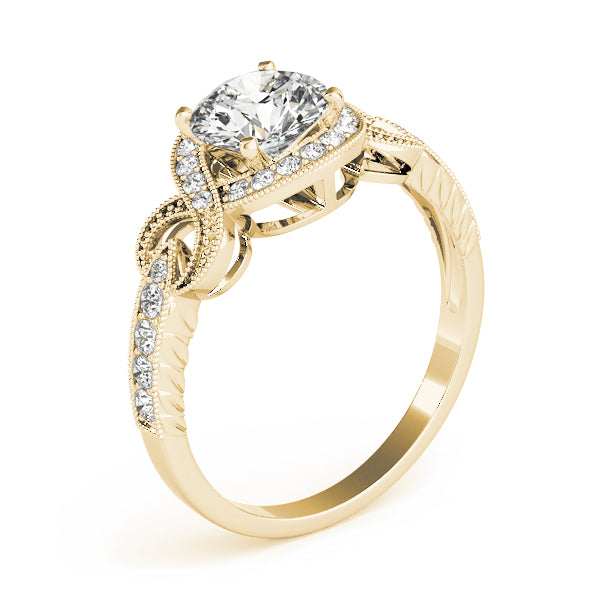 Romantic Pavé Halo Diamond Engagement Ring (1/4 ct. tw.)