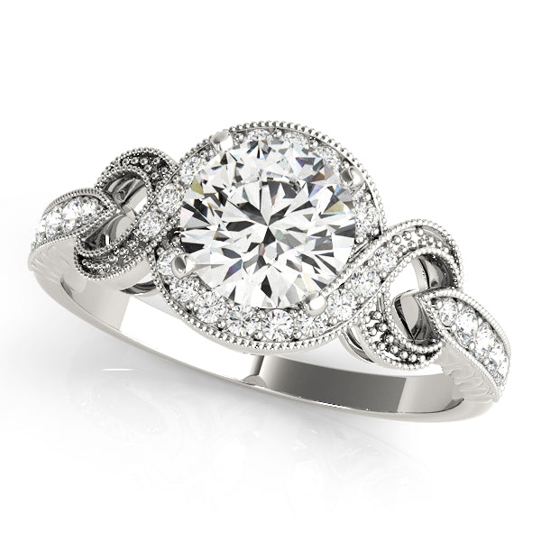 Romantic Pavé Halo Diamond Engagement Ring (1/4 ct. tw.)