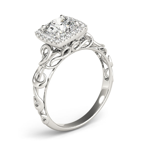 Romantic Cushion Halo Diamond Engagement Ring (1/6 ct. tw.)