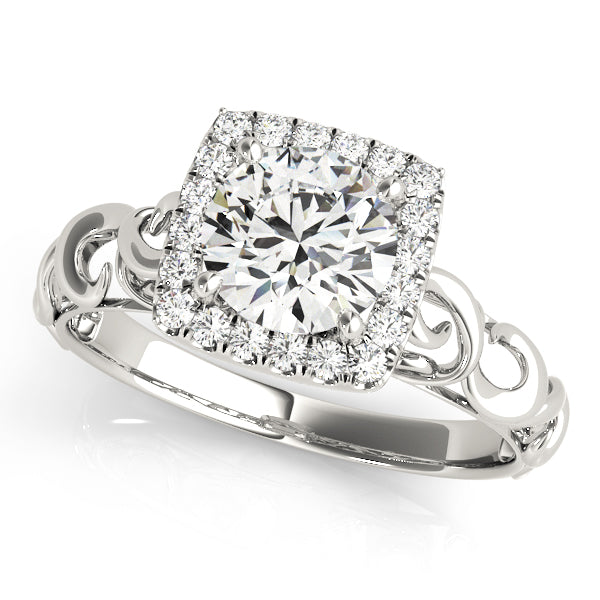 Romantic Cushion Halo Diamond Engagement Ring (1/15 ct. tw.)