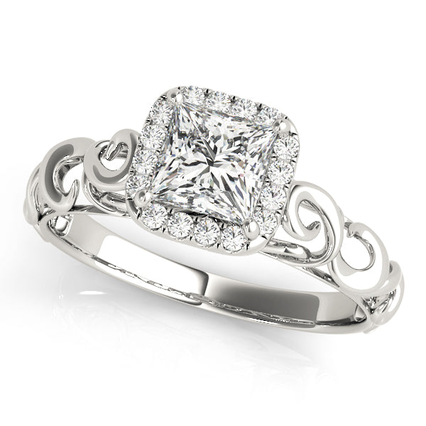 Romantic Halo Diamond Engagement Ring (1/15 ct. tw.)