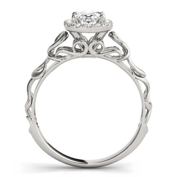 Romantic Scroll Halo Diamond Engagement Ring (1/10 ct. tw.)