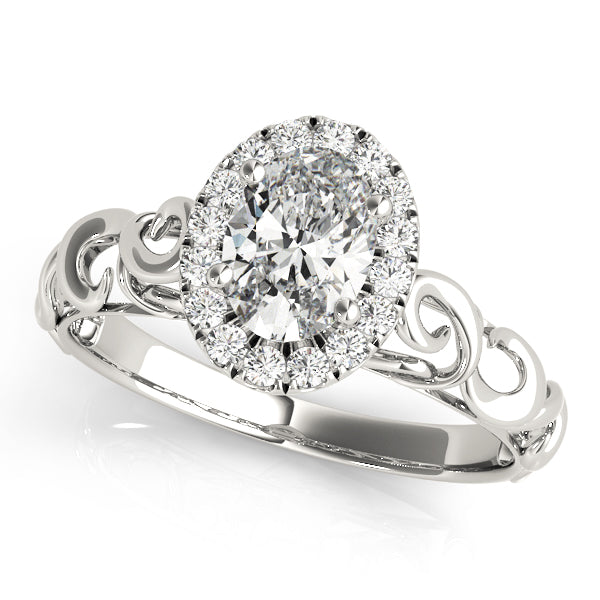 Romantic Scroll Halo Diamond Engagement Ring (1/10 ct. tw.)