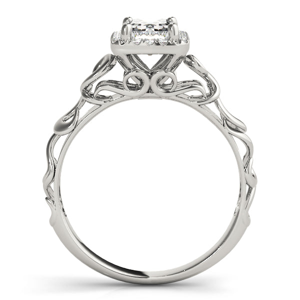 Romantic Pavé Halo Diamond Engagement Ring (1/8 ct. tw.)