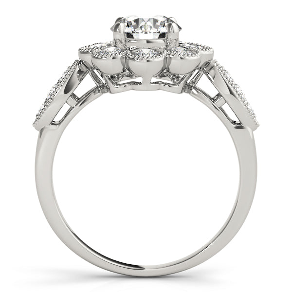 Floral Milgrain Diamond Cluster Engagement Ring (1/2 ct. tw.)