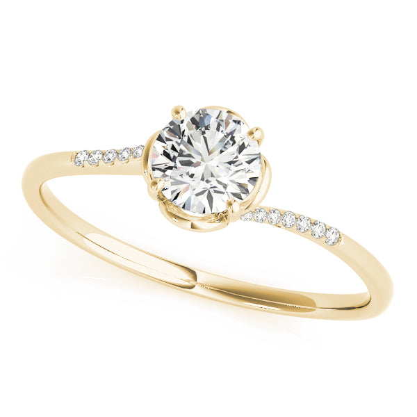Petite Micropavé Diamond Engagement Ring (1/20 ct. tw.)