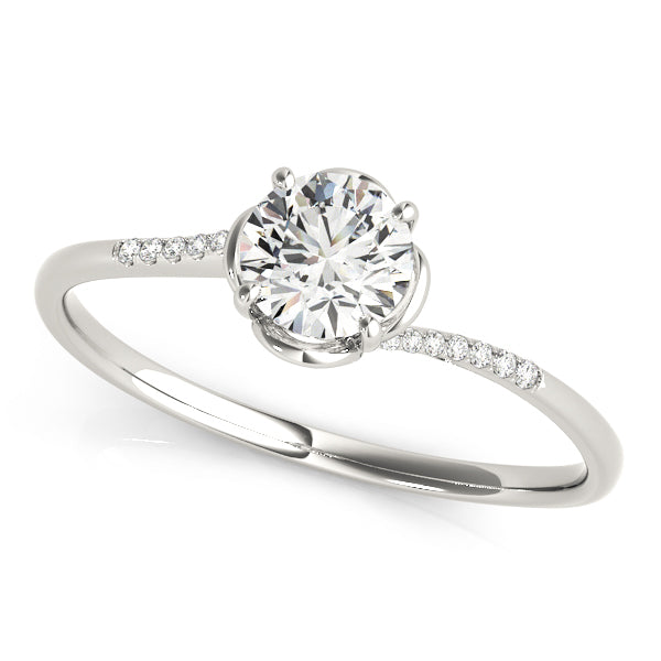 Petite Micropavé Diamond Engagement Ring (1/20 ct. tw.)