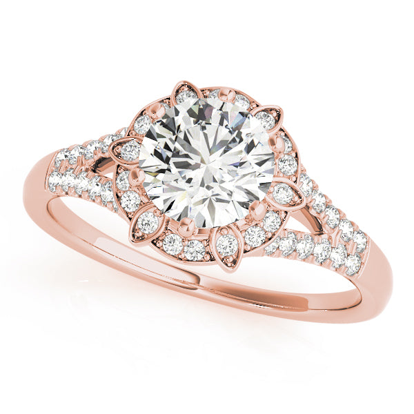 Floral Halo Pavé Diamond Engagement Ring (1/5 ct. tw.)